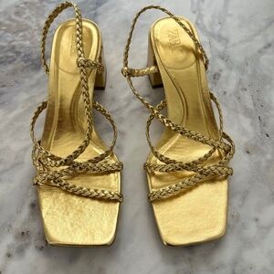 Zara Gold Strap Heels